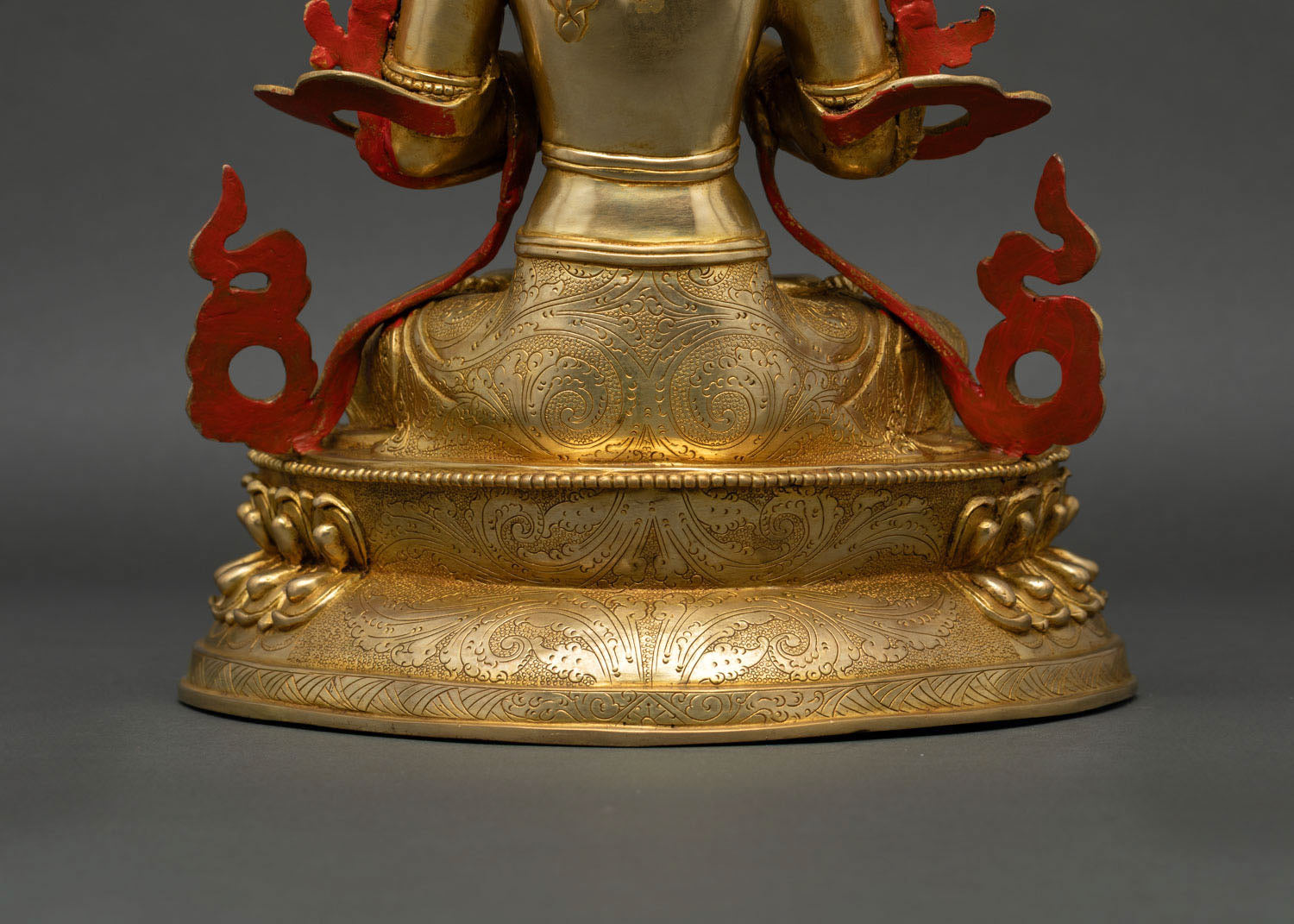 Tibetan Manjushri | 24K Gold Fire-Gilded Sculpture