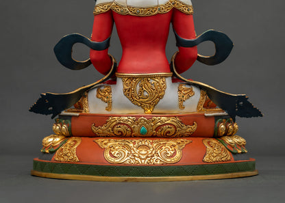 Premium Amitayus Statue – Hand-Painted Longevity Buddha Sculpture