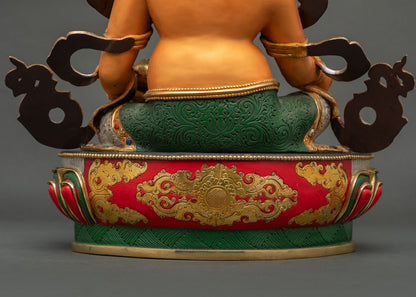 Yellow Dzambhala Figurine | Buddhist Wealth Sculpture of Nepal