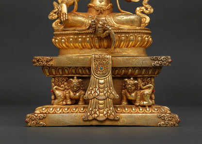 Green Tara with Throne Statue | Goddess of Compassion and Protection