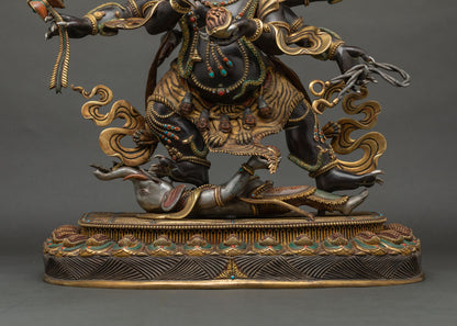 Authentic Six Armed Mahakala Copper Statue | Handmade in Nepal