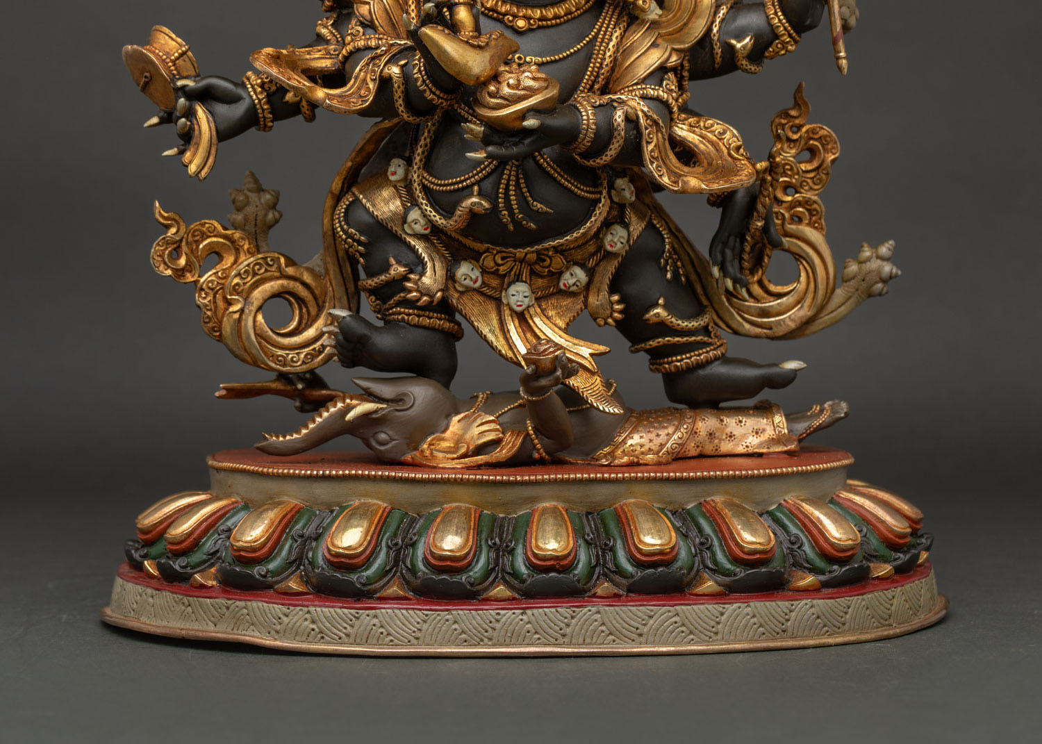 Wrathful Six-Armed Mahakala Statue | Powerful Vajrayana Buddhist Artwork