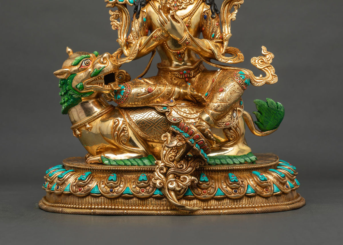 Manjushri Copper Statue | Bodhisattva of Wisdom for Meditation Spaces