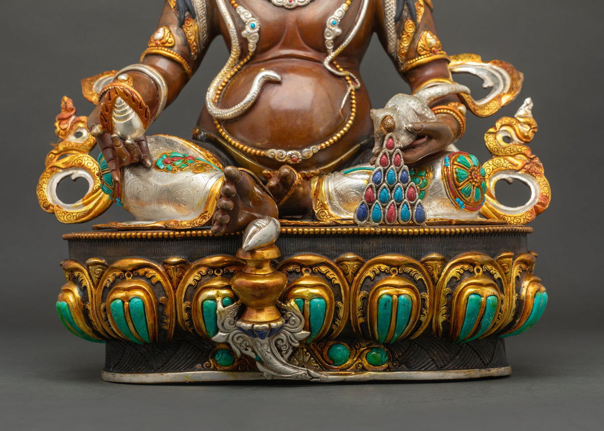 Oxidized Dzambhala Statue – Buddhist Wealth & Prosperity Deity Figurine