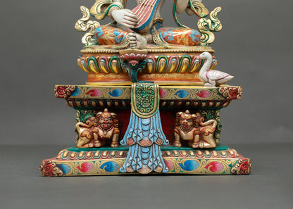 Beautiful Goddess Saraswati Sculpture | Handcrafted in Nepal