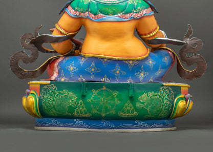 32" Yellow Dzambhala Statue | Exceptional Buddhist Nepali Artwork