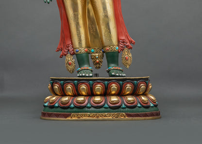 Standing Green Tara Statue | Large Buddhist Shrine Decor