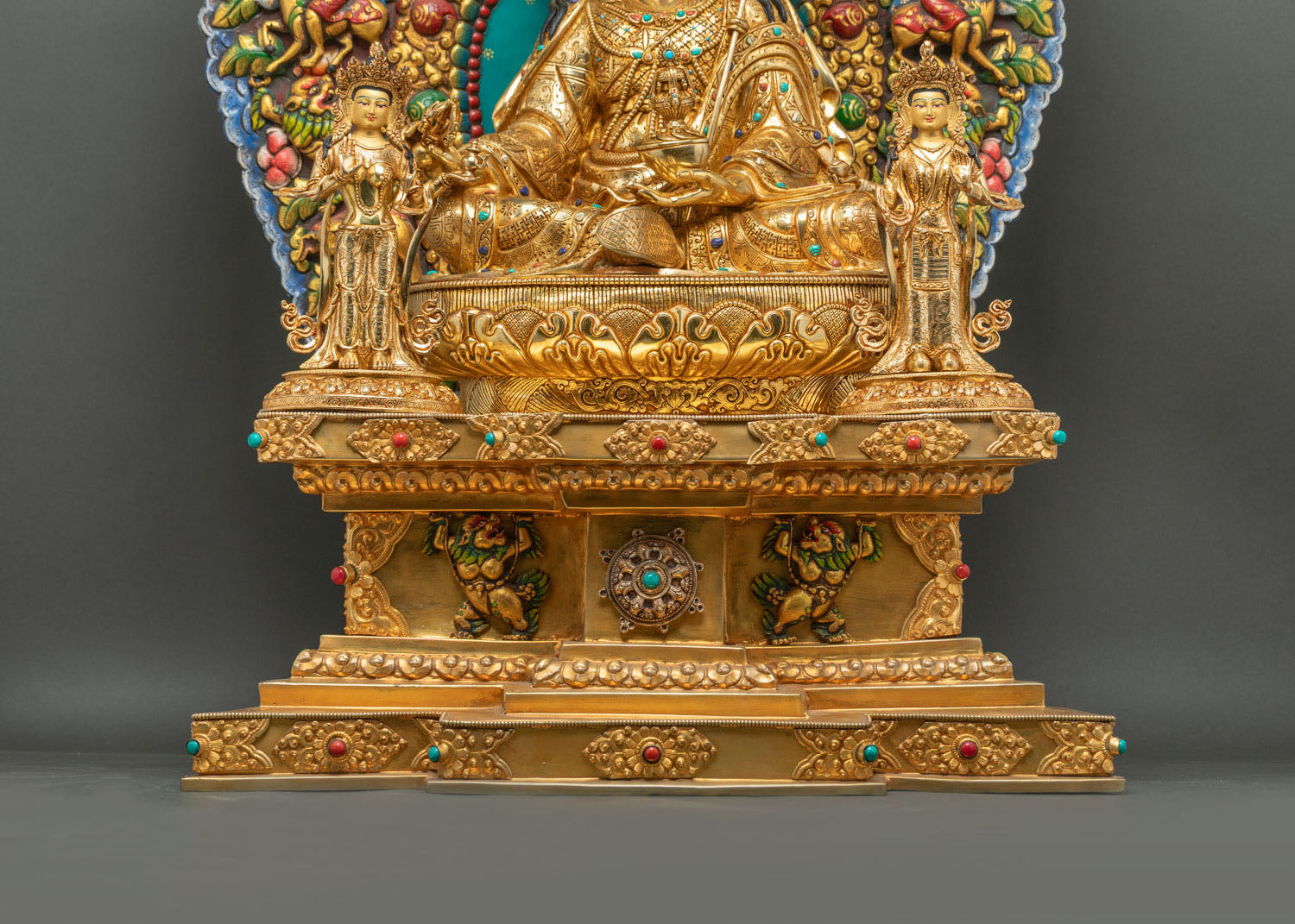 Large Guru Rinpoche Statue with Ornate Throne for Prayer Room & Altar
