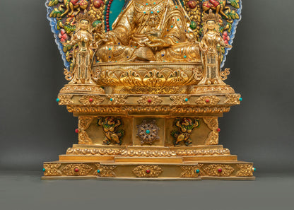 Large Guru Rinpoche Statue with Ornate Throne for Prayer Room & Altar