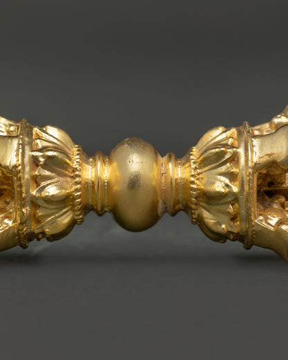 Gold-Plated Vajra | Buddhist Ceremonial Dorje Art