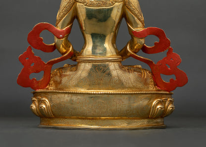 Amitayus (Sangye Tsepakme) Statue | 24K Gold Fire-Gilded Sculpture