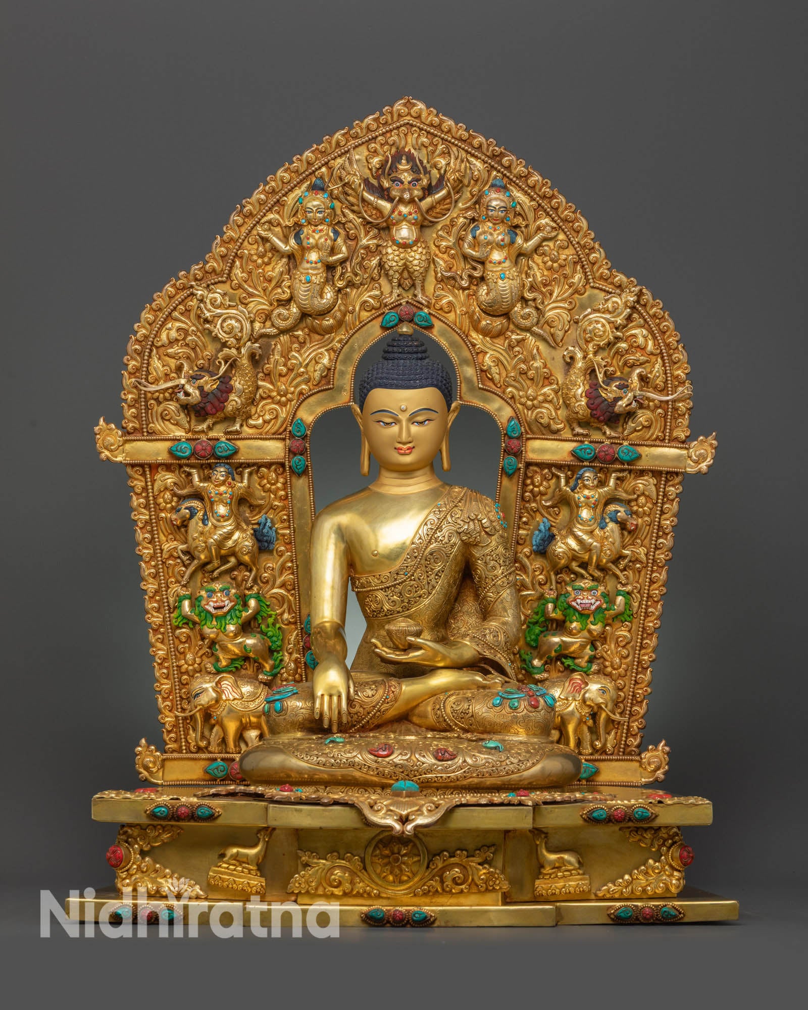 Shakyamuni Buddha Enthroned: Symbol of Enlightenment and Compassion