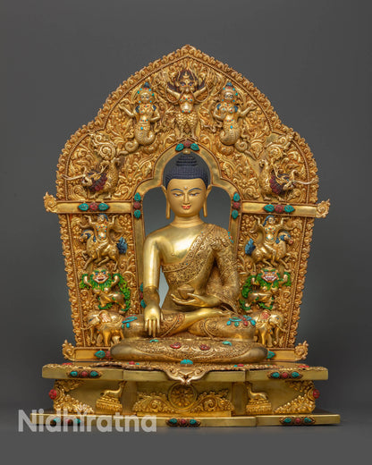 Shakyamuni Buddha Enthroned: Symbol of Enlightenment and Compassion
