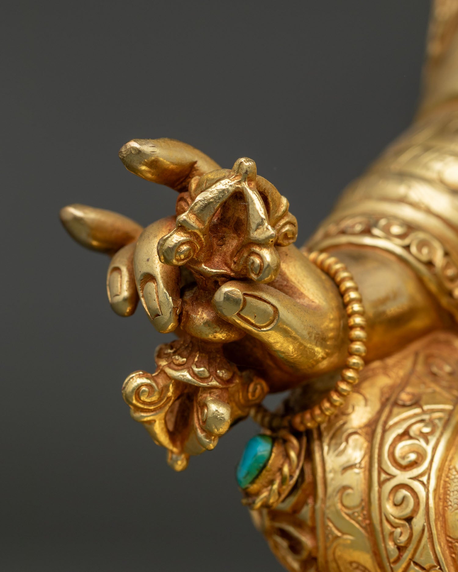 Guru Rinpoche Statue | Gold-Gilded Copper Buddhist Artwork