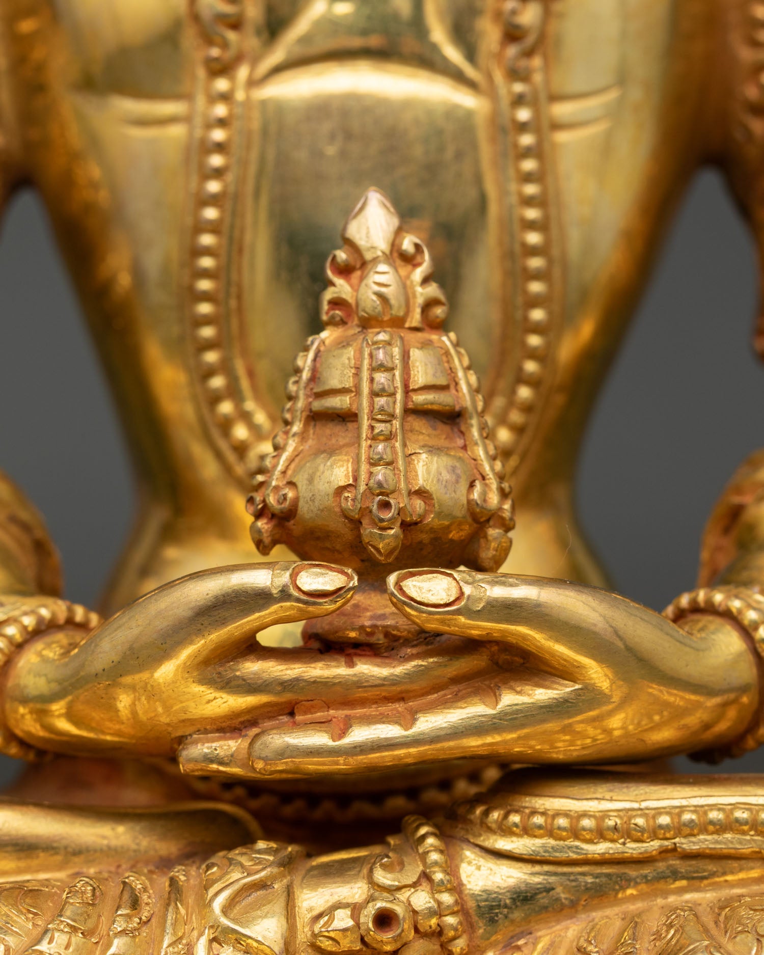 Amitayus Statue – 24K Gold Gilded Copper Buddhist Art