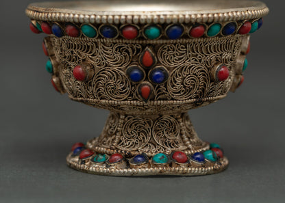Buddhist Water Offering Bowl | Handcrafted Ritual Artwork