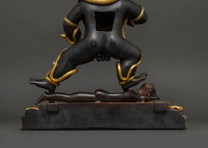 Black Jambhala (Nagpo) Statue | Oxidized Copper Buddhist Artwork