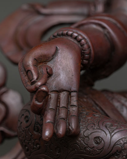Oxidized Green Tara Statue | Handcrafted Nepalese Buddhist Sculpture