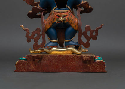 Sakya Mahakala Statue | Tibetan Wrathful Guardian Sculpture