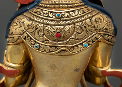 Vajradhara Buddhist Statue | Gold Fire-Gilded Copper Art
