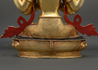 Luxurious Chenrezig Statue | Four-armed Avalokiteshvara Meditation Art
