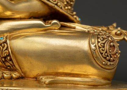Medicine Buddha Statue | 24K Gold Gilded Copper Art
