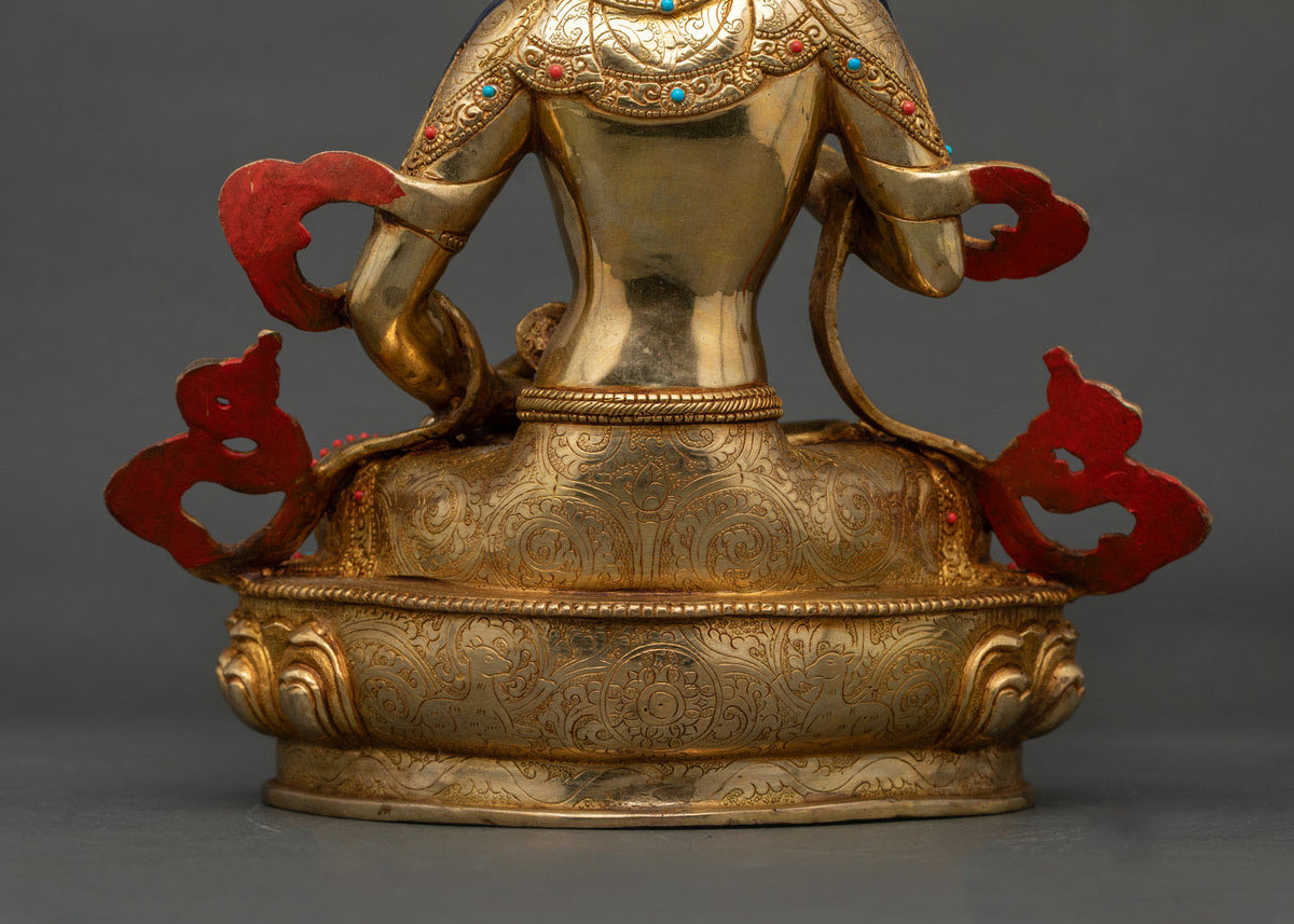 Nepalese Dorje Sempa Sculpture | 24K Gold Fire-Gilded Copper Figurine