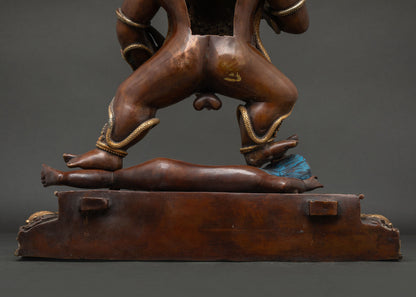 Large Black Dzambhala Statue | Vajrayana Guardian of Prosperity