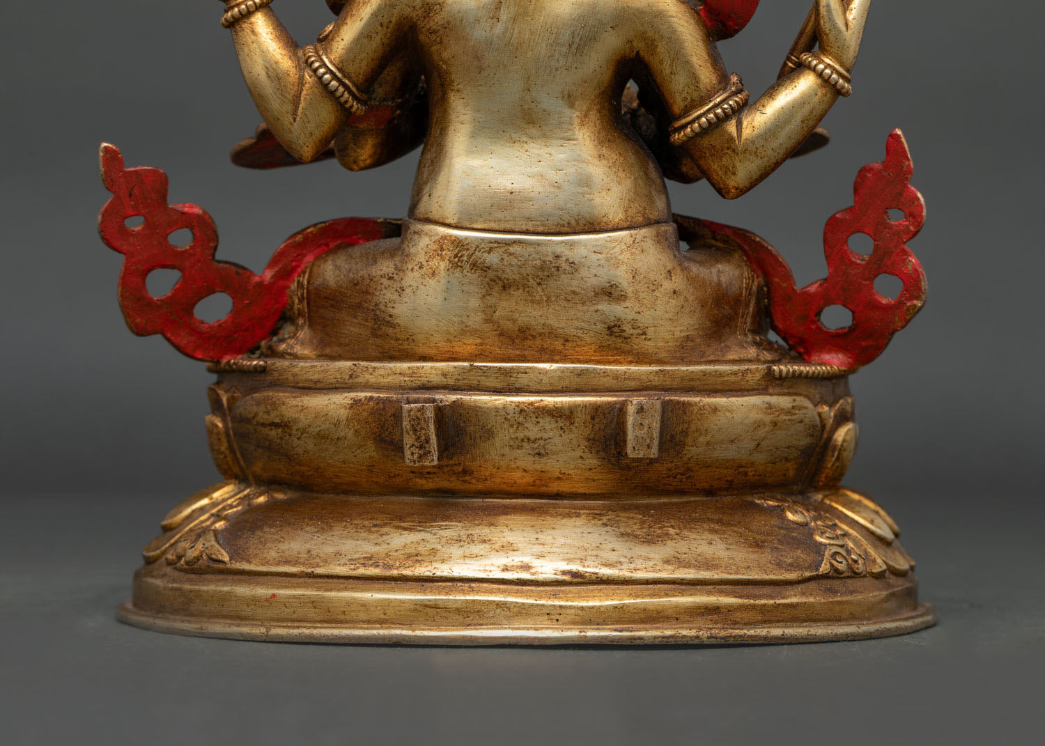 Dzambhala Statue | Gold Fire-Gilded Wealth Deity Sculpture