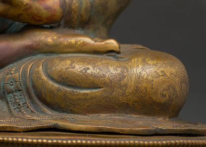 Shakyamuni Buddha Statue | Sacred Copper Artwork from Nepal