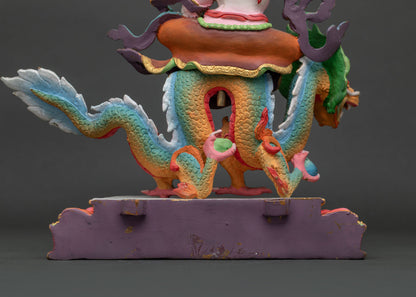 White Dzambhala Statue | Sacred Buddhist Wealth Deity Sculpture