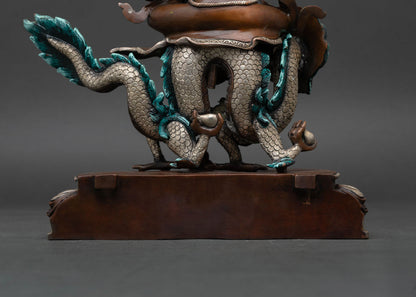 Buddhist White Dzambhala Statue - Handcrafted in Nepal