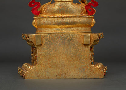 White Tara with Throne Statue | Seven Eyed Goddess of Compassion