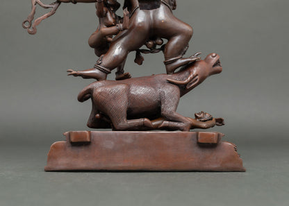 Handmade Yamantaka Statue | Oxidized Copper Buddhist Artwork