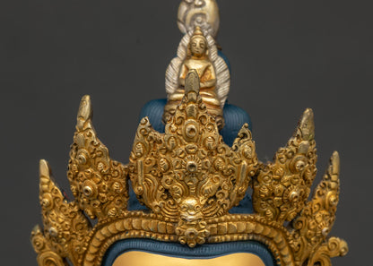 Oxidized Chenrezig Statue - Spiritual Home and Altar Decor