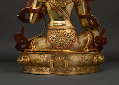 Compassionate Green Tara Statue | Lost Wax Casted Copper Sculpture