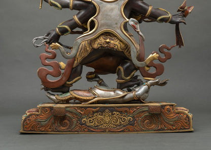 Authentic Six Armed Mahakala Copper Statue | Handmade in Nepal