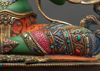Vibrant Green Tara Sculpture – Handcrafted Nepali Buddhist Art