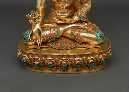 Large Medicine Buddha Copper Statue | Symbol of Healing & Wellness