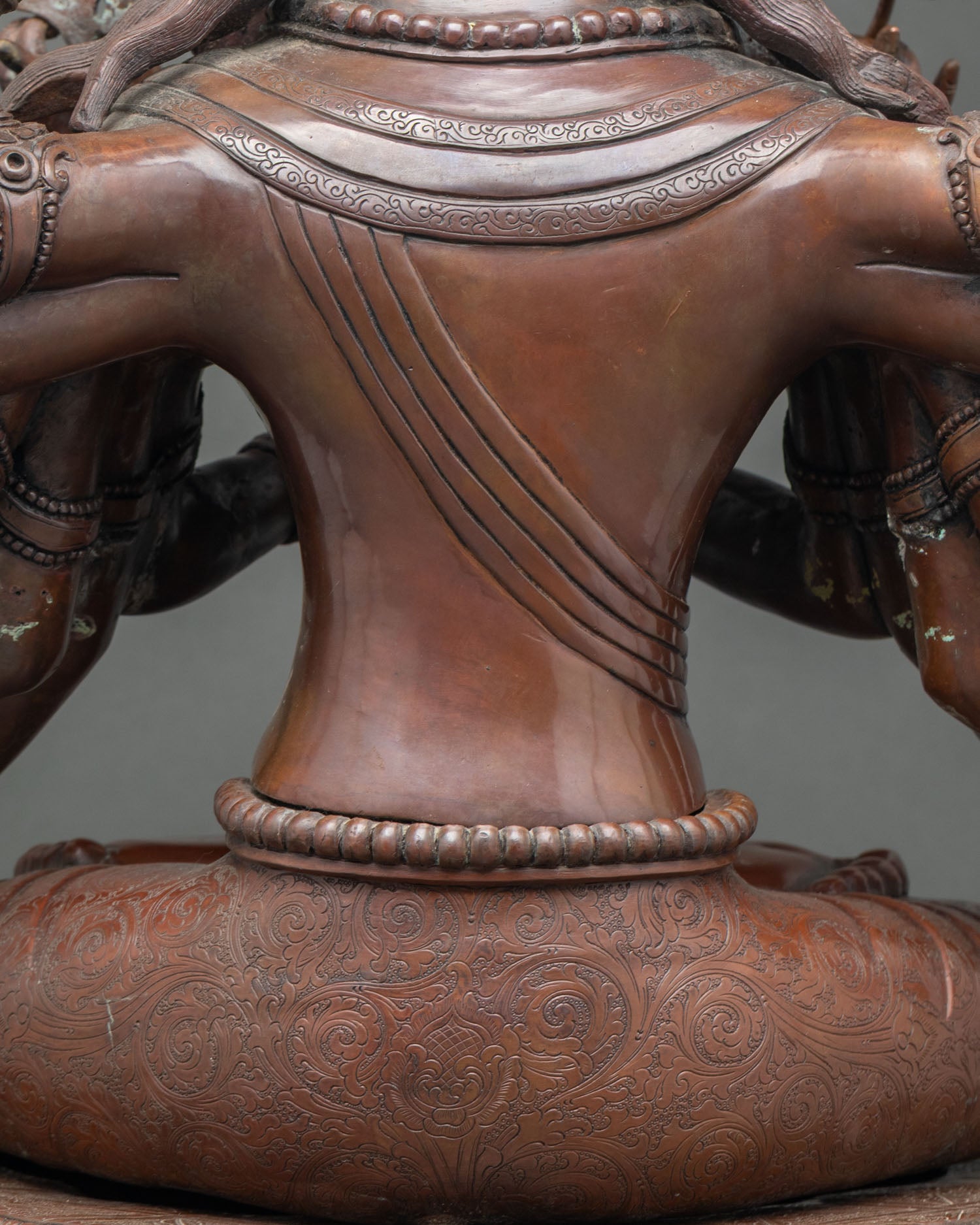 Japanese Chundi (Juntei Kannon) Statue | Oxidized Copper Buddhist Art