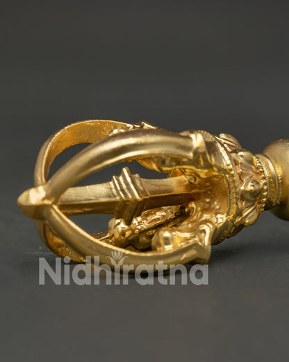 Gold-Plated Vajra | Buddhist Ceremonial Dorje Art