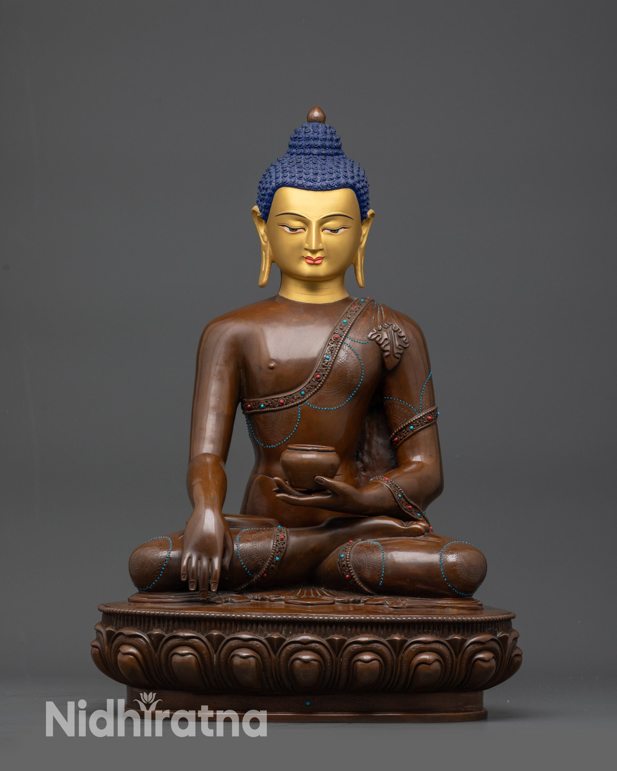 Shakyamuni Buddha Statue- 18” Tibetan Copper Meditation Sculpture