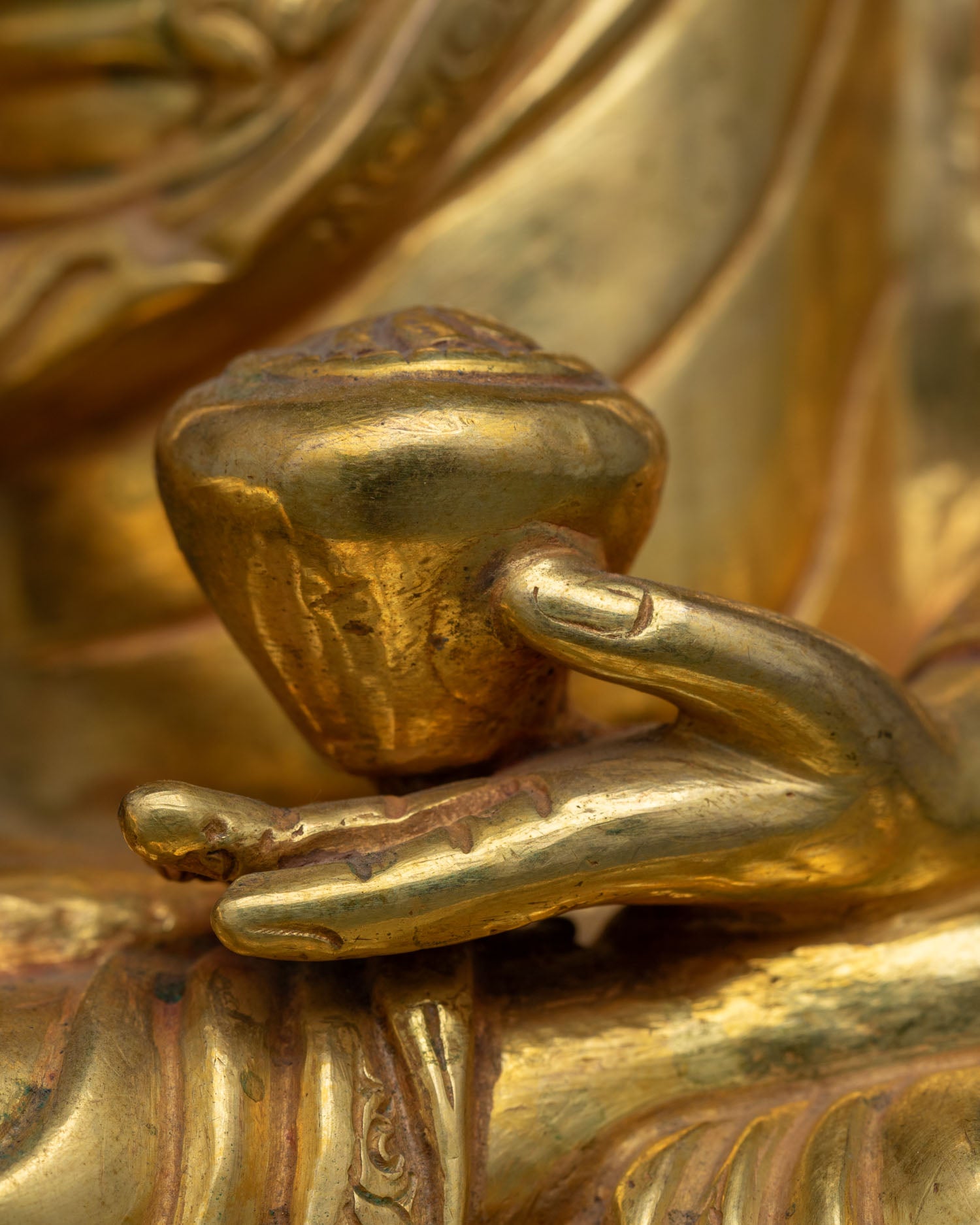 Shakyamuni Buddha Statue | 24k Gold-Gilded Buddhist Sculpture