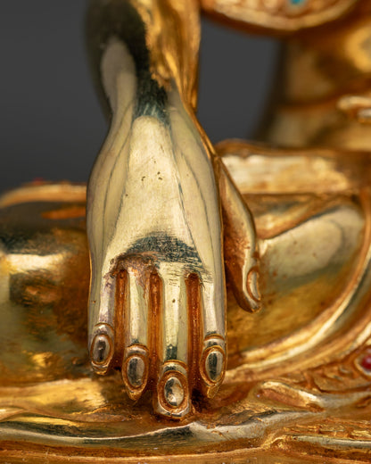 Crown Shakyamuni Buddha | Gold Gilded Buddhist Statue