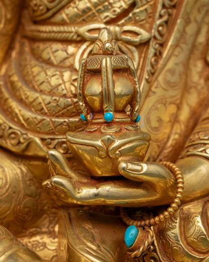 Guru Rinpoche Statue | Gold-Gilded Copper Buddhist Artwork