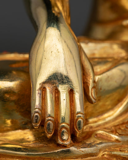 Crown Mitrugpa Statue | Gold Fire-Gilded Meditation Sculpture
