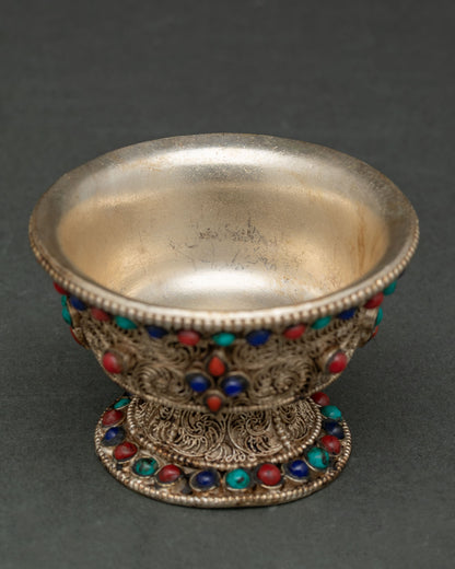 Buddhist Water Offering Bowl | Handcrafted Ritual Artwork
