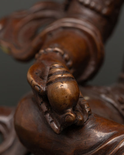 Dzambhala Statue | Oxidized Buddhist Deity of Wealth