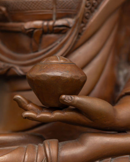 Shakyamuni Buddha Statue for Altar & Meditation – Oxidized Copper