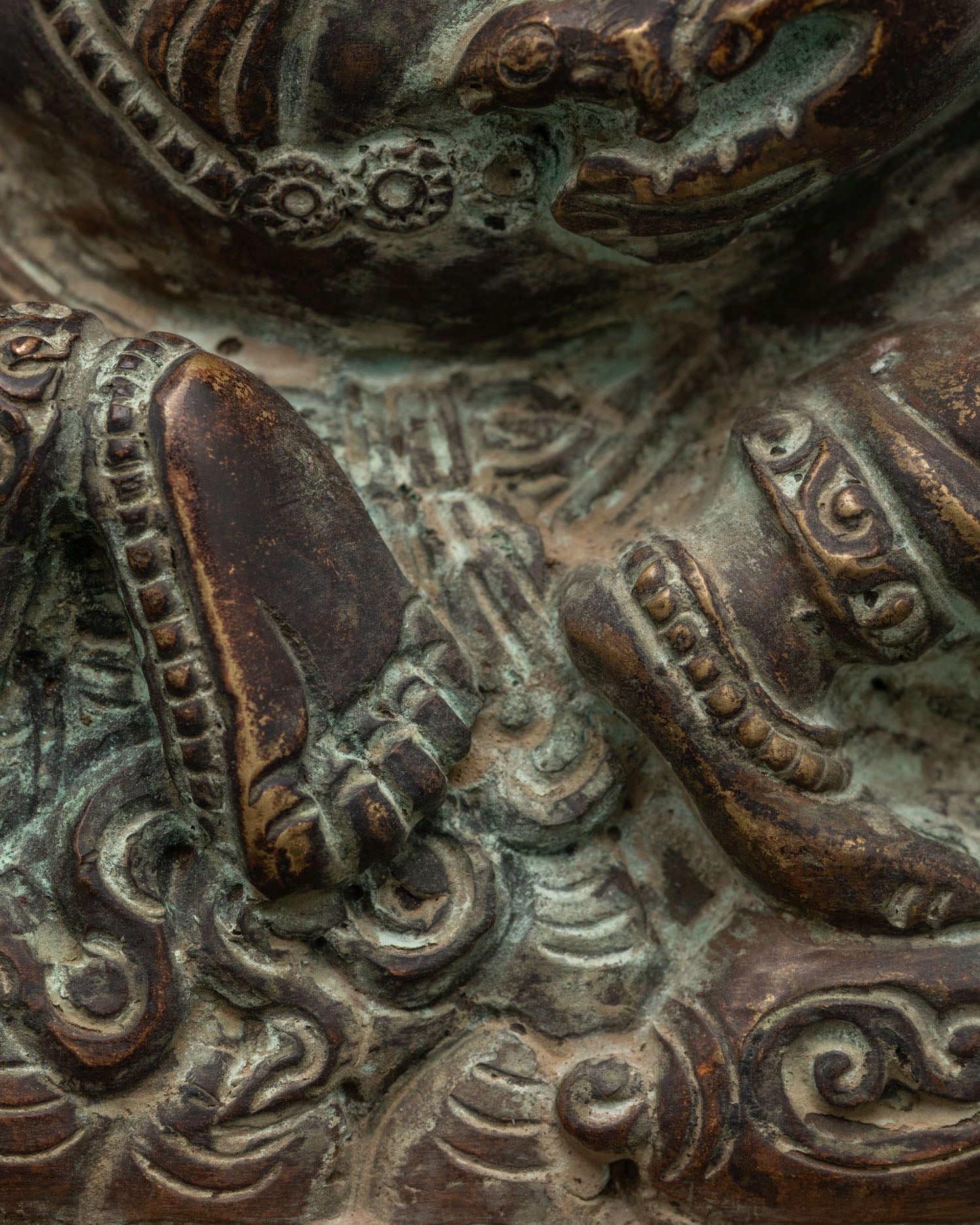 Antique Finished Black Dzambhala Statue | Wrathful Guardian of Abundance